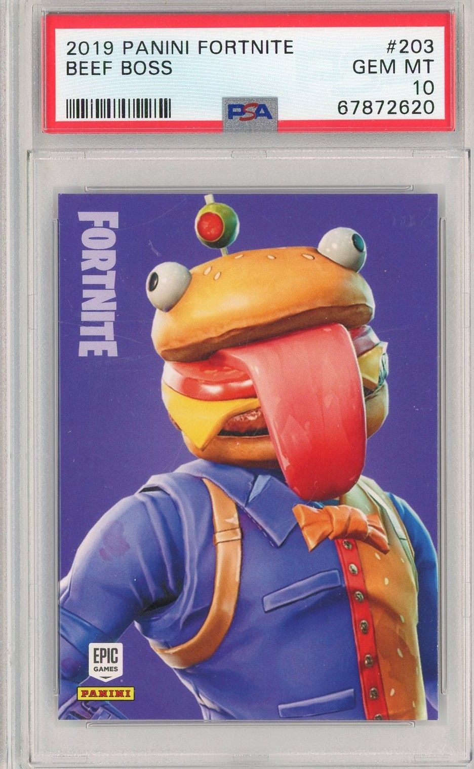Graded 2019 Panini Fortnite Beef Boss #203 Trading Card PSA 10 Gem Mint