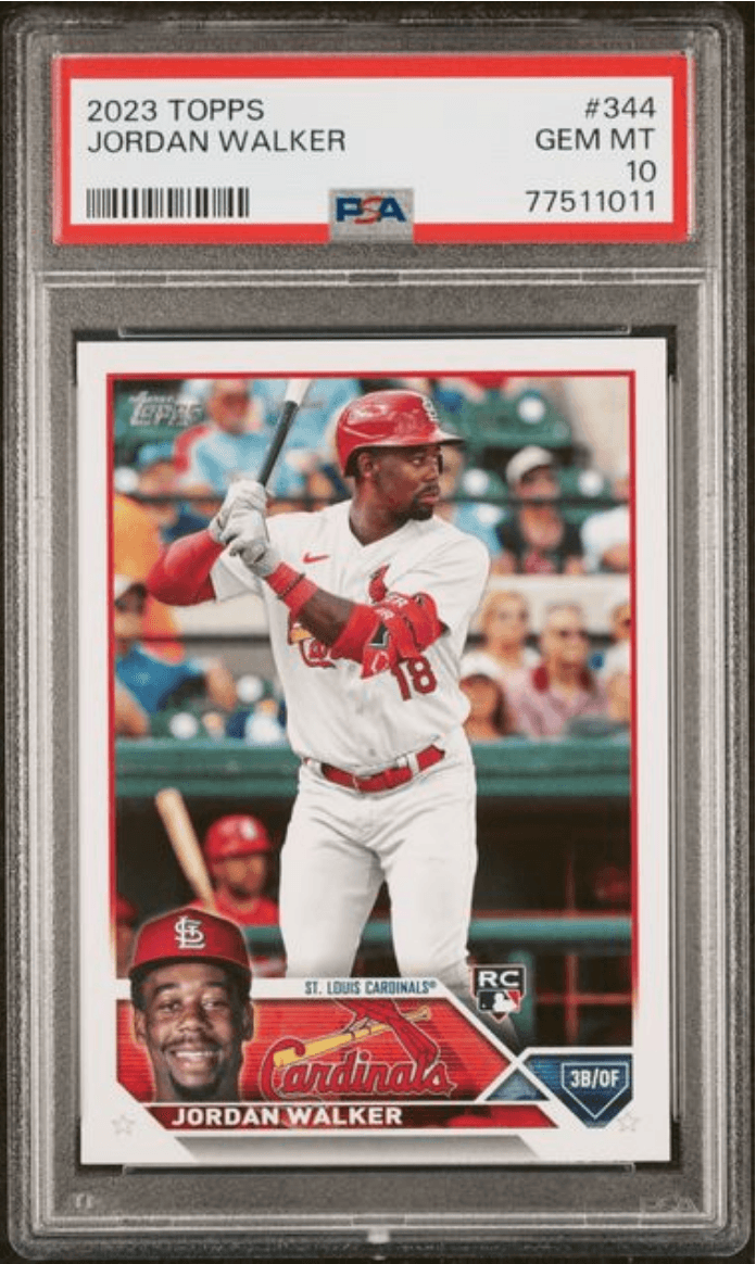 Graded 2023 Topps Jordan Walker #344 Rookie RC Baseball Card PSA 10 Gem Mint