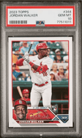 Graded 2023 Topps Jordan Walker #344 Rookie RC Baseball Card PSA 10 Gem Mint