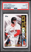 Graded 2026 Topps Roman Anthony #23 Topps Profiles Rookie RC Baseball Card PSA 10 Gem Mint