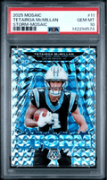 Graded 2025 Panini Mosaic Tetairoa McMillan #11 Storm Mosaic Rookie RC Football Card PSA 10 Gem Mint