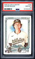 Graded 2025 Topps Allen & Ginter Jacob Wilson #105 Rookie RC Baseball Card PSA 10 Gem Mint