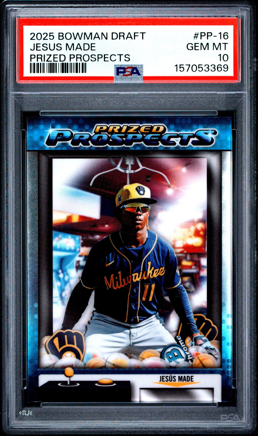 Graded 2025 Topps Bowman Draft Jesus Made #PP16 Prized Prospects Rookie RC Baseball Card PSA 10 Gem Mint