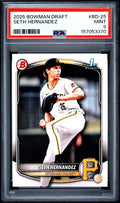 Graded 2025 Topps Bowman Draft Seth Hernandez #BD25 Rookie RC Baseball Card PSA 9 Mint