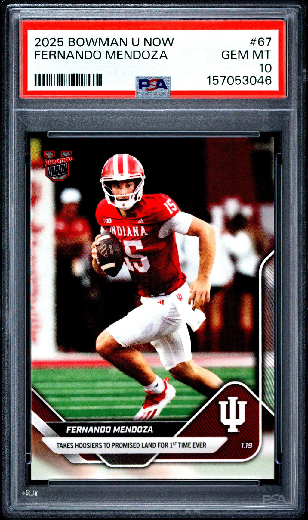 Graded 2025 Topps Bowman U Now Fernando Mendoza #67 Rookie RC Football Card PSA 10 Gem Mint
