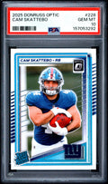 Graded 2025 Panini Donruss Optic Cam Skattebo #228 Rookie RC Football Card PSA 10 Gem Mint