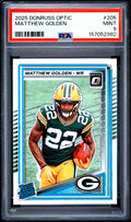 Graded 2025 Panini Donruss Optic Matthew Golden #205 Rookie RC Football Card PSA 9 Mint