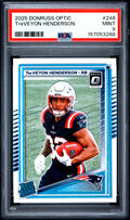 Graded 2025 Panini Donruss Optic TreVeyon Henderson #248 Rookie RC Football Card PSA 9 Mint