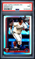 Graded 2025 Topps Chrome Update Brooks Lee #USC6 Refractor Rookie RC Baseball Card PSA 9 Mint