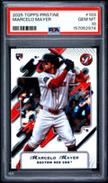 Graded 2025 Topps Pristine Marcelo Mayer #103 Rookie RC Baseball Card PSA 10 Gem Mint