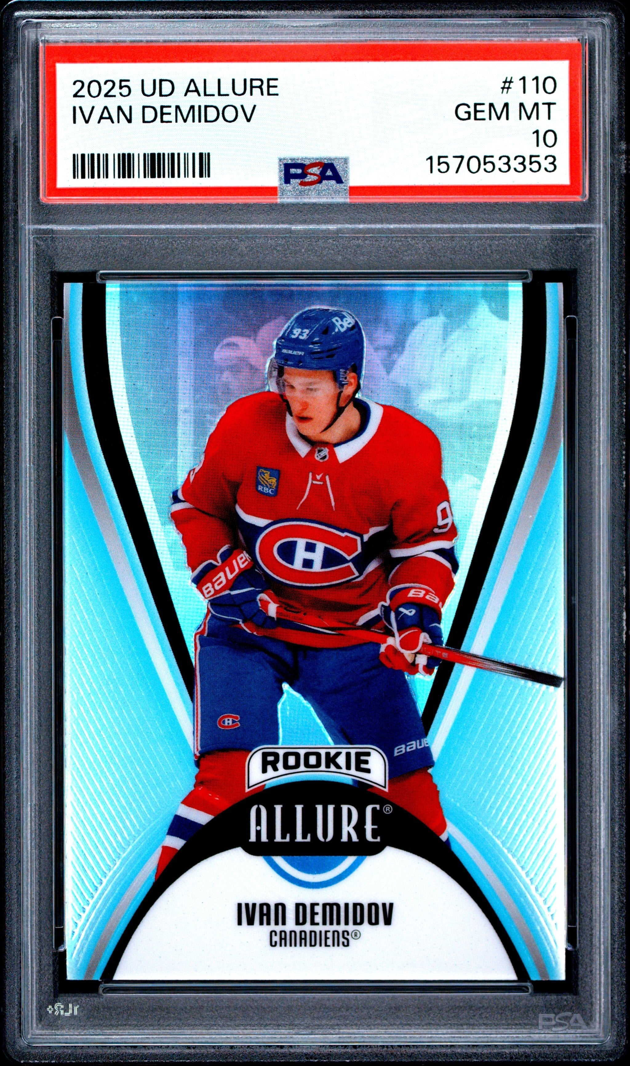 Graded 2025 Upper Deck Allure Ivan Demidov #110 Rookie RC Hockey Card PSA 10 Gem Mint