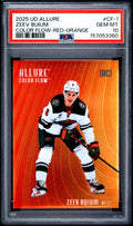 Graded 2025 Upper Deck Allure Zeev Buium #CF1 Color Flow Red-Orange Rookie RC Hockey Card PSA 10 Gem Mint