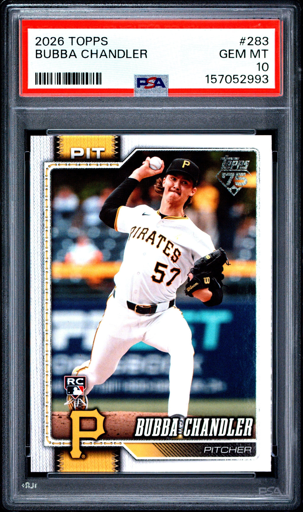 Graded 2026 Topps Bubba Chandler #283 Rookie RC Baseball Card PSA 10 Gem Mint
