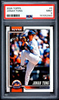Graded 2026 Topps Jonah Tong #4 Rookie RC Baseball Card PSA 9 Mint