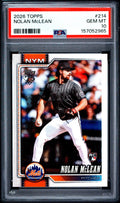 Graded 2026 Topps Nolan McLean #214 Rookie RC Baseball Card PSA 10 Gem Mint