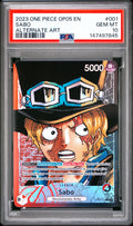 Graded 2023 One Piece Sabo #001 Alt Art Awakening of the New Era OP05 Trading Card Game PSA 10 Gem Mint