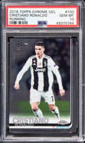 Graded 2018 Topps Chrome UCL Cristiano Ronaldo #100 Running UEFA Champions League Soccer Card PSA 10 Gem Mint