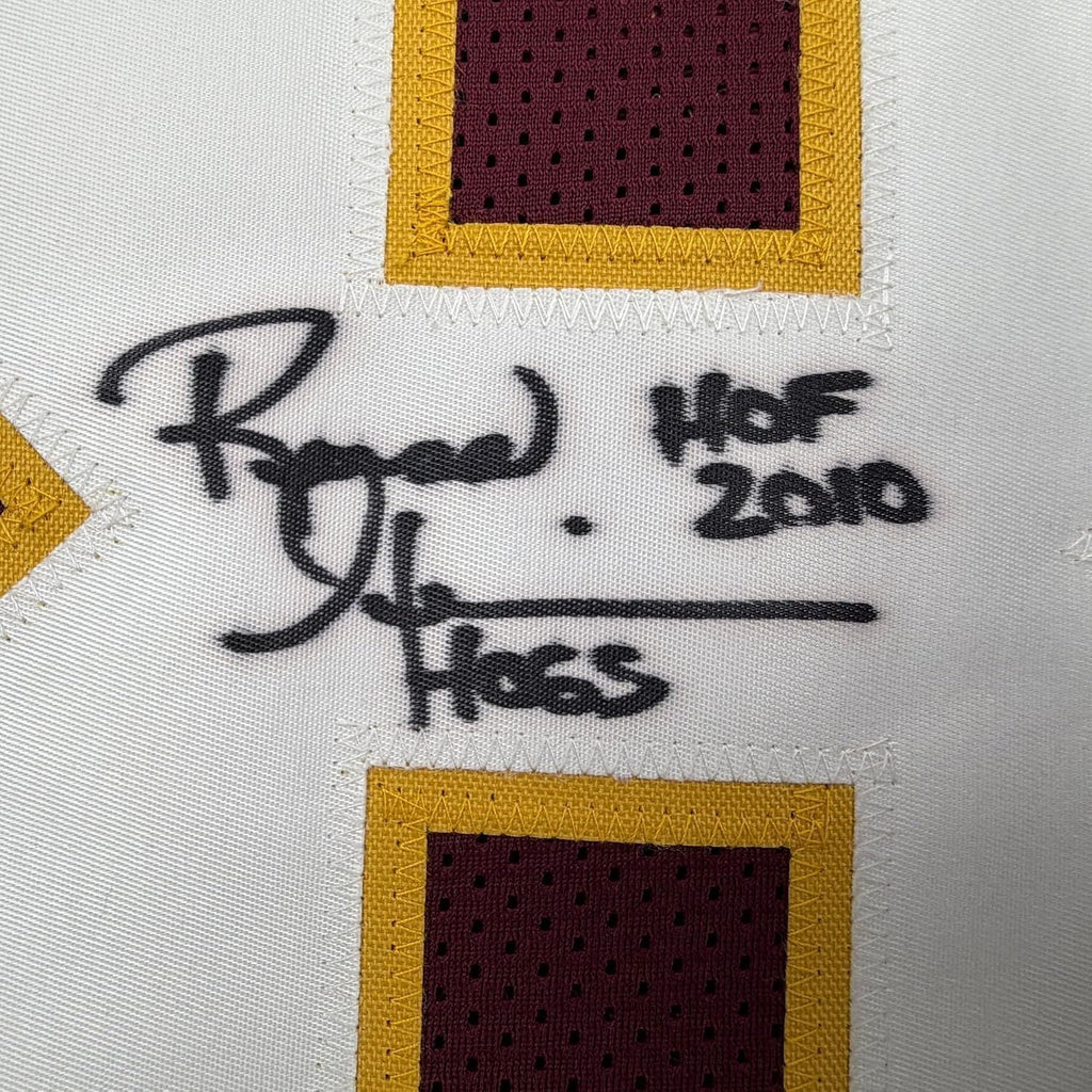 Framed Autographed/Signed Russ Grimm 35x39 HOF 2010 Washington Maroon Football Jersey JSA COA