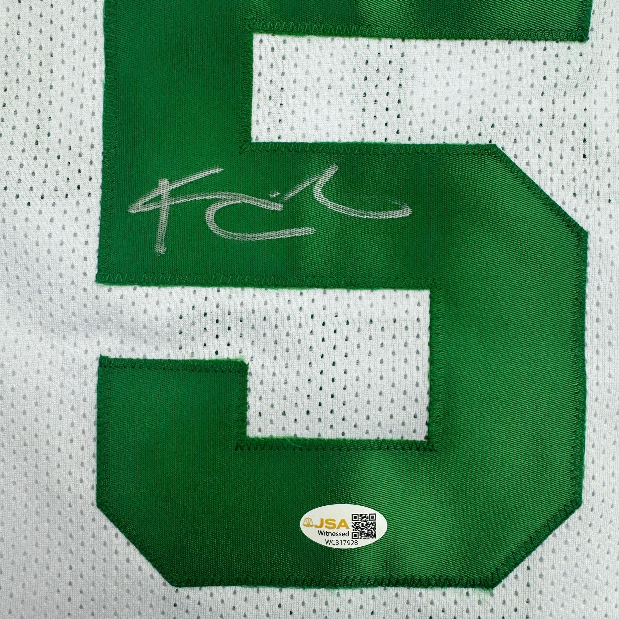 Autographed/Signed Kevin Garnett Boston White Basketball Jersey Beckett BAS COA