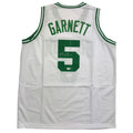 Autographed/Signed Kevin Garnett Boston White Basketball Jersey Beckett BAS COA
