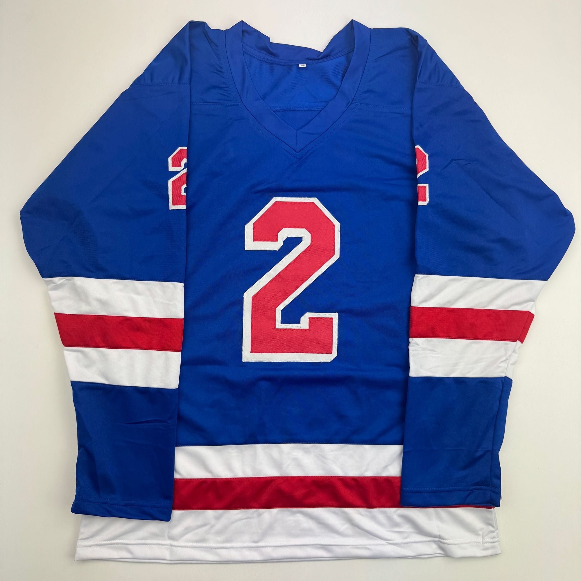 Autographed/Signed Brad Park New York Blue Hockey Jersey JSA COA
