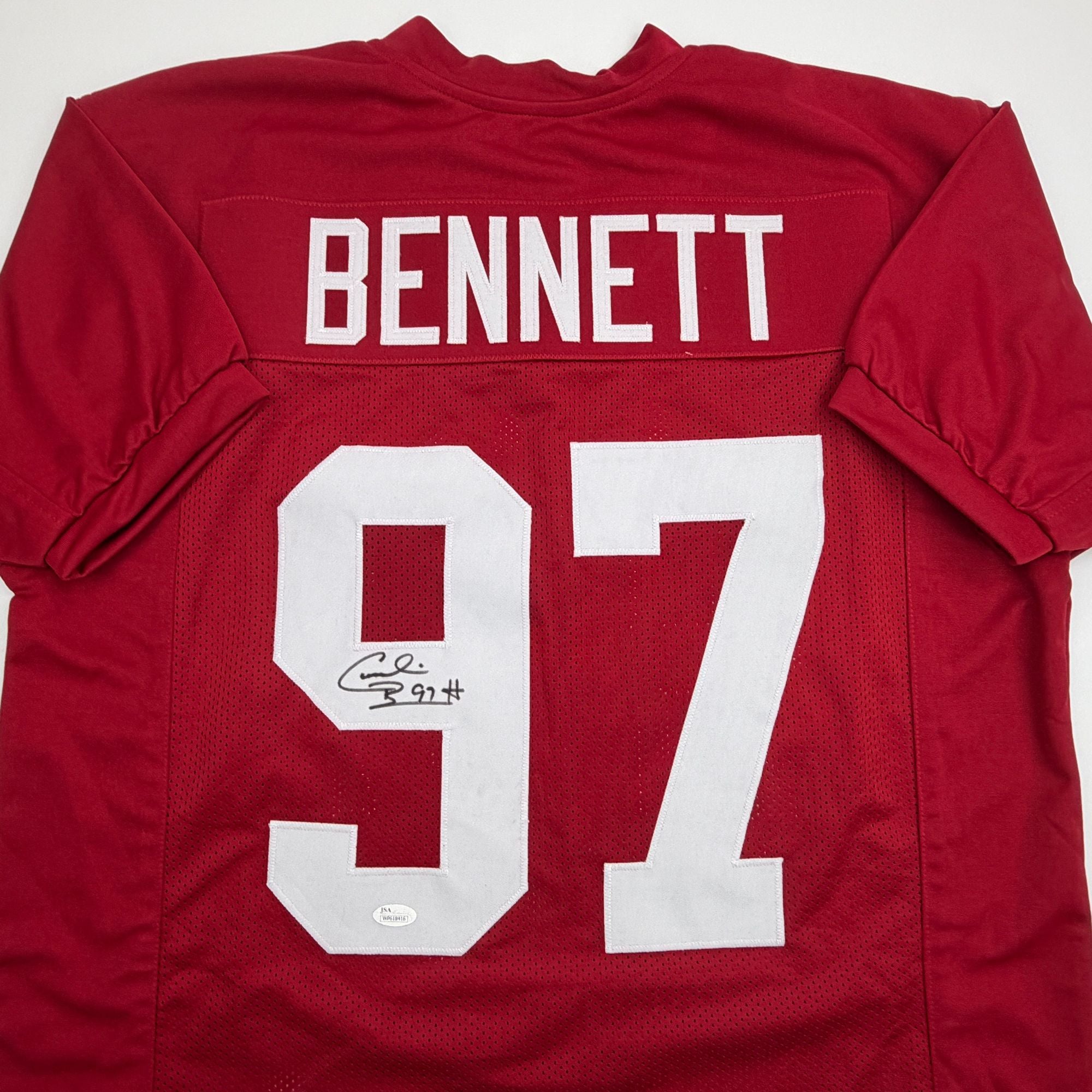 Autographed/Signed Cornelius Bennett Alabama Red College Football Jersey Beckett BAS COA