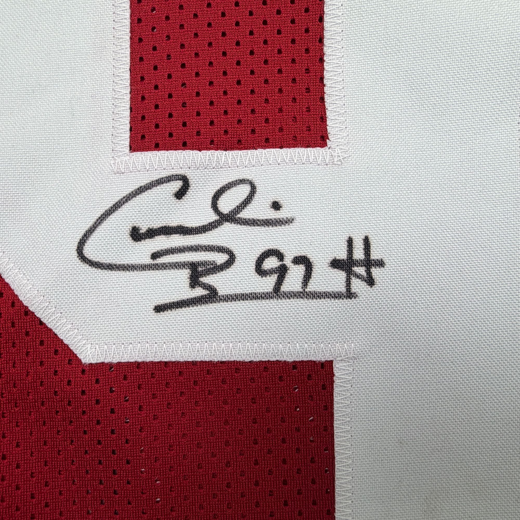 Autographed/Signed Cornelius Bennett Alabama Red College Football Jersey Beckett BAS COA