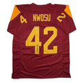 Autographed/Signed Uchenna Nwosu USC Southern Cal Red College Football Jersey Beckett BAS COA