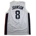 Autographed/Signed Joe Johnson United States USA Olympic White Basketball Jersey Beckett BAS COA