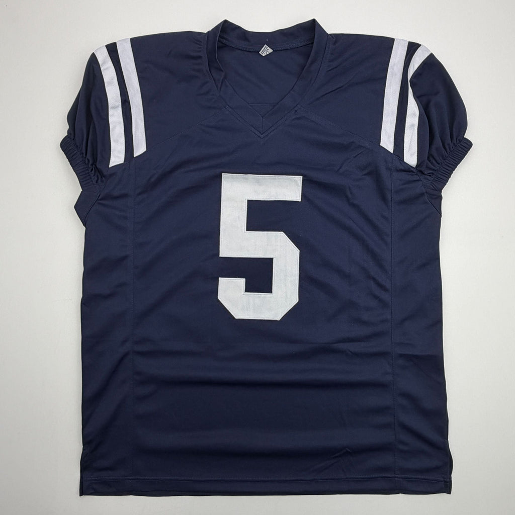 Autographed/Signed Kewan Lacy Ole Miss Blue College Football Jersey JSA COA