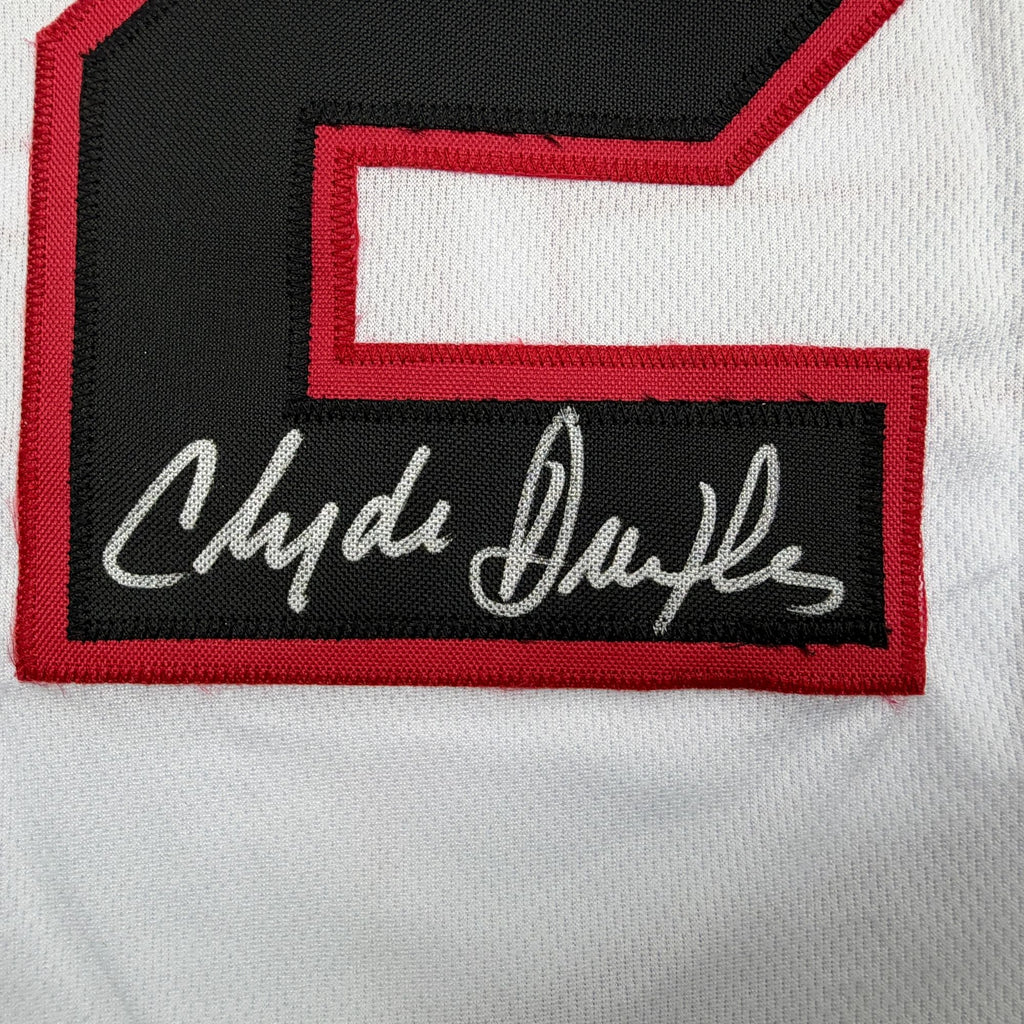 Autographed/Signed Clyde Drexler Portland White Basketball Jersey JSA COA