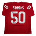 Autographed/Signed Ron Simmons Florida State FSU Red College Football Jersey Beckett BAS COA