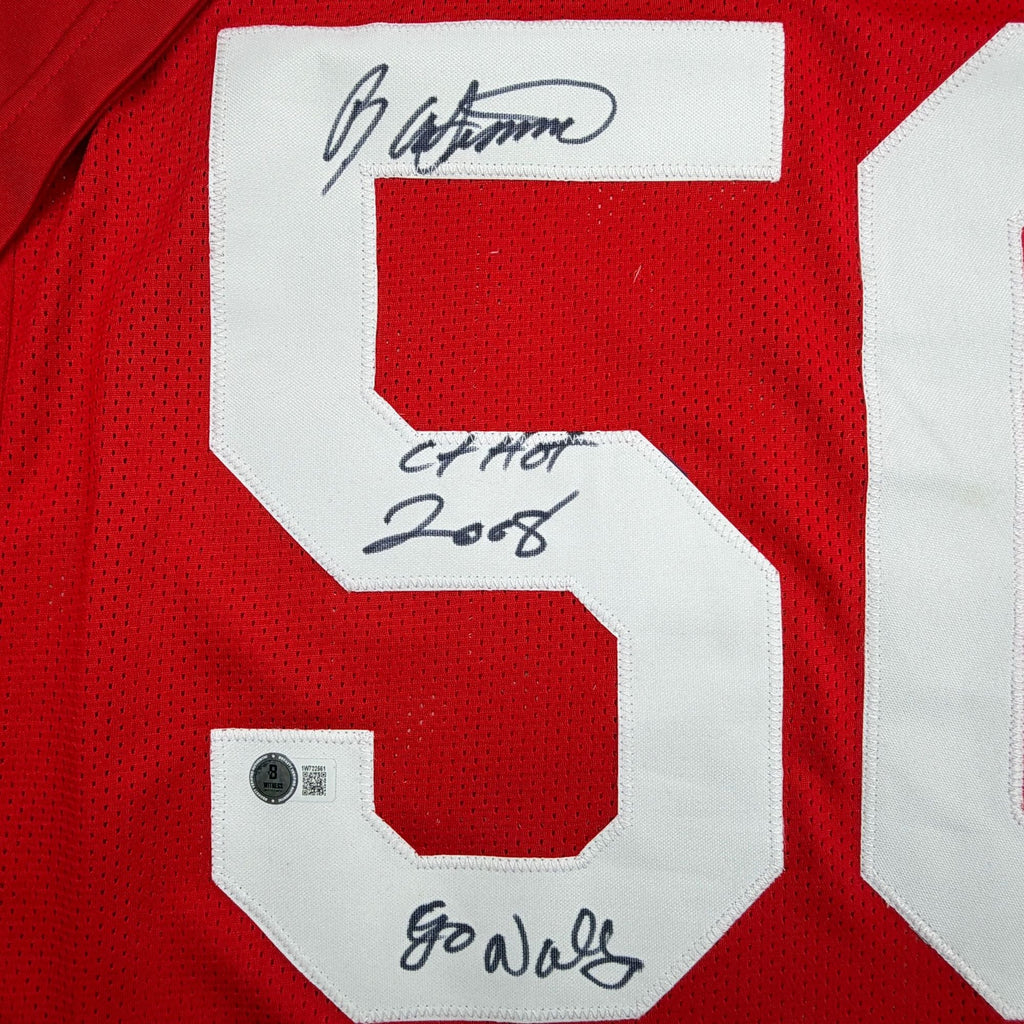 Autographed/Signed Ron Simmons Florida State FSU Red College Football Jersey Beckett BAS COA