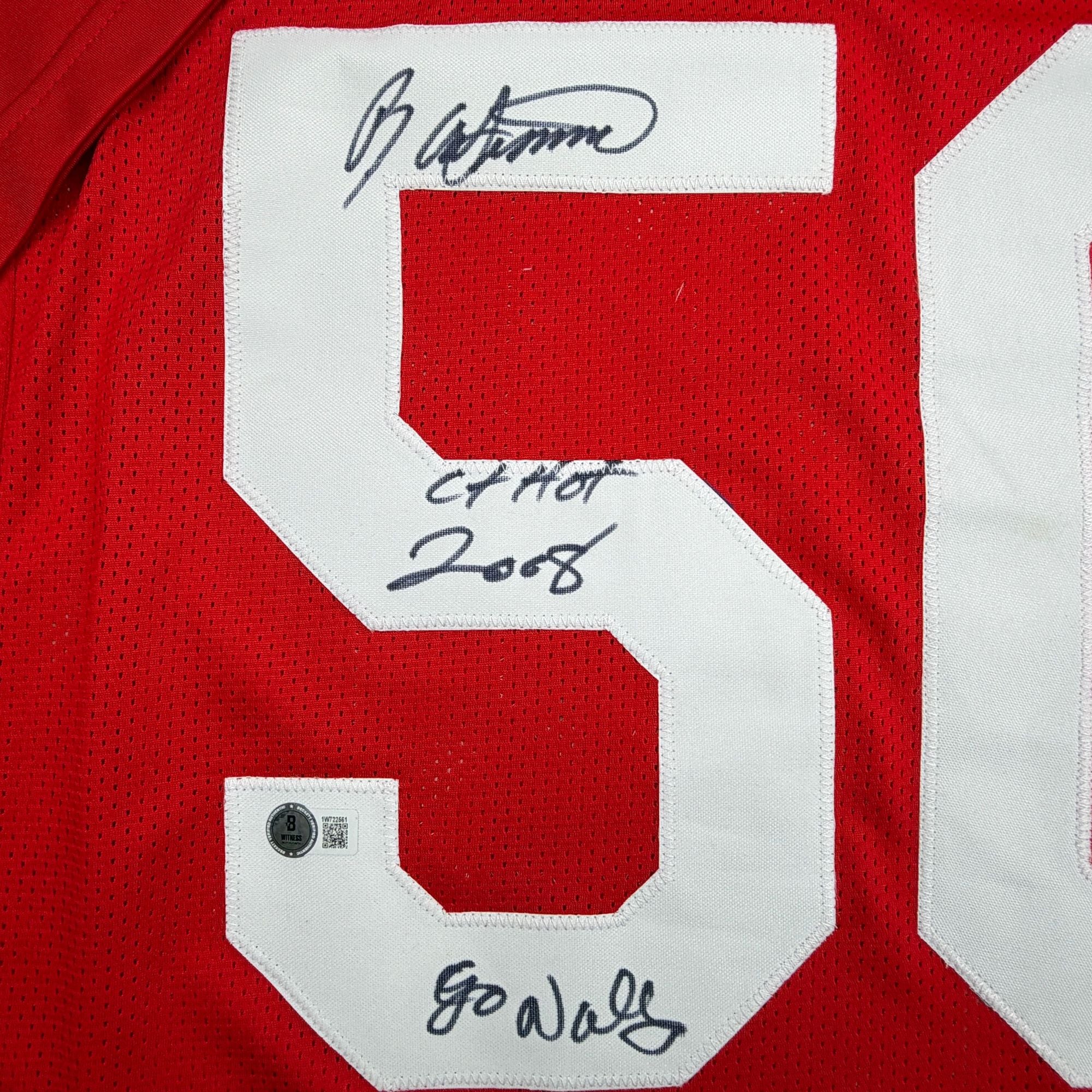 Autographed/Signed Ron Simmons Florida State FSU Red College Football Jersey Beckett BAS COA