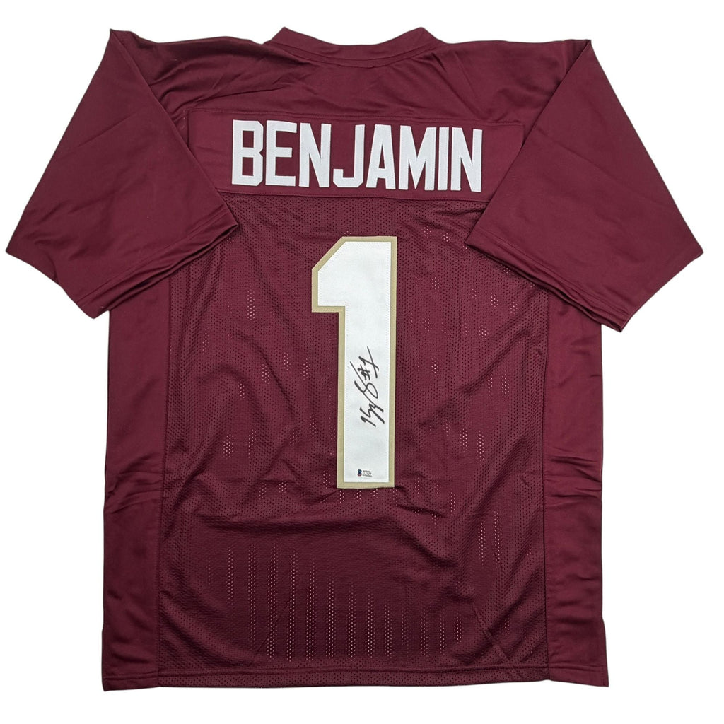 Autographed/Signed Kelvin Benjamin Florida State FSU Maroon College Football Jersey Beckett BAS COA