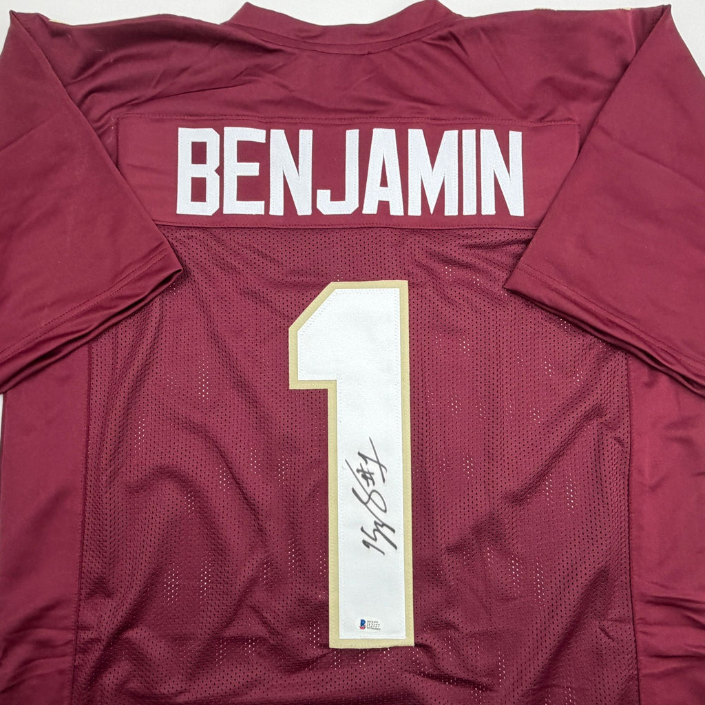 Autographed/Signed Kelvin Benjamin Florida State FSU Maroon College Football Jersey Beckett BAS COA