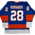 Autographed/Signed Alexander Romanov New York Blue Hockey Jersey JSA COA