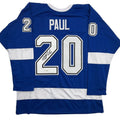 Autographed/Signed Nick Paul Tampa Bay Blue Hockey Jersey JSA COA