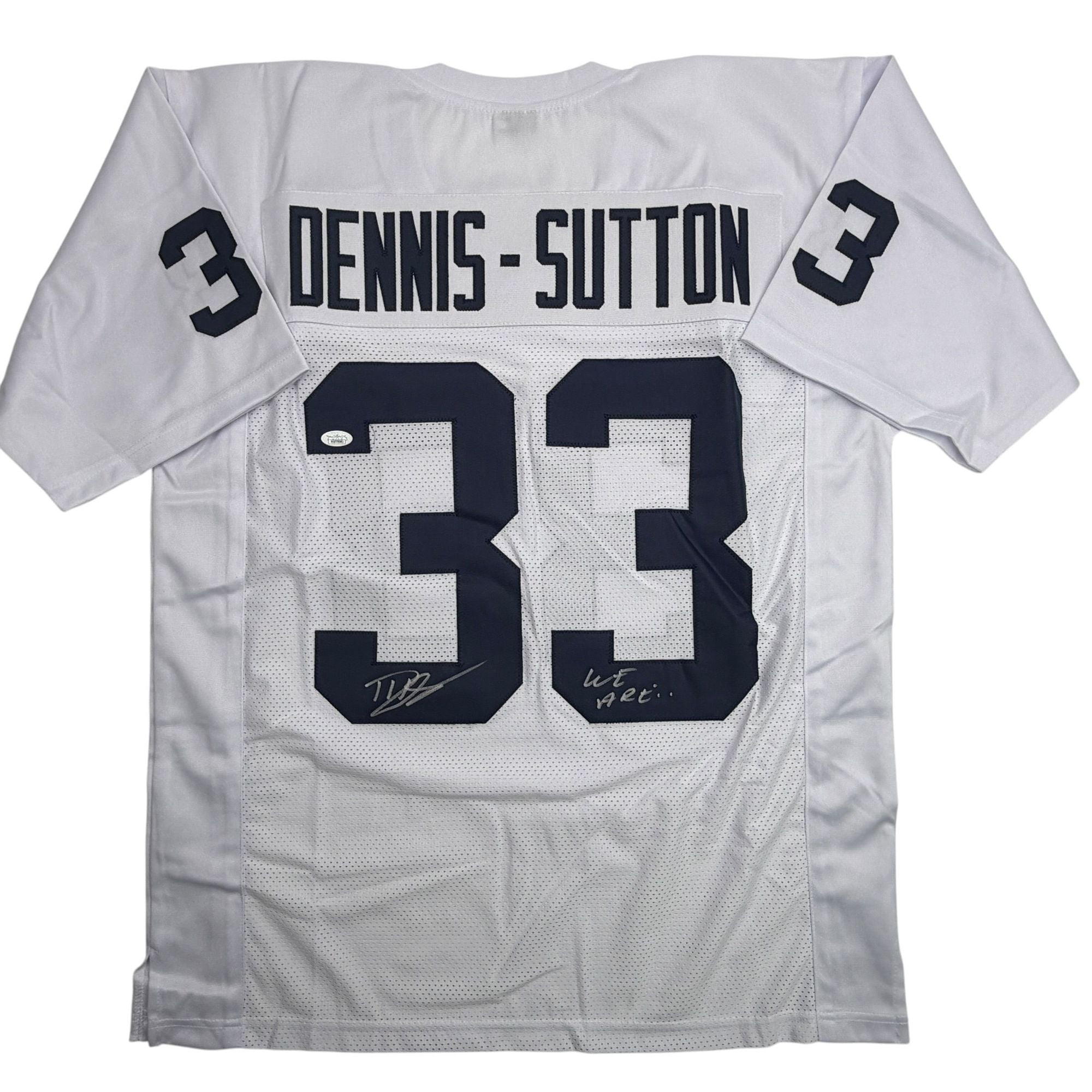 Autographed/Signed Dani Dennis-Sutton Penn State White College Football Jersey JSA COA