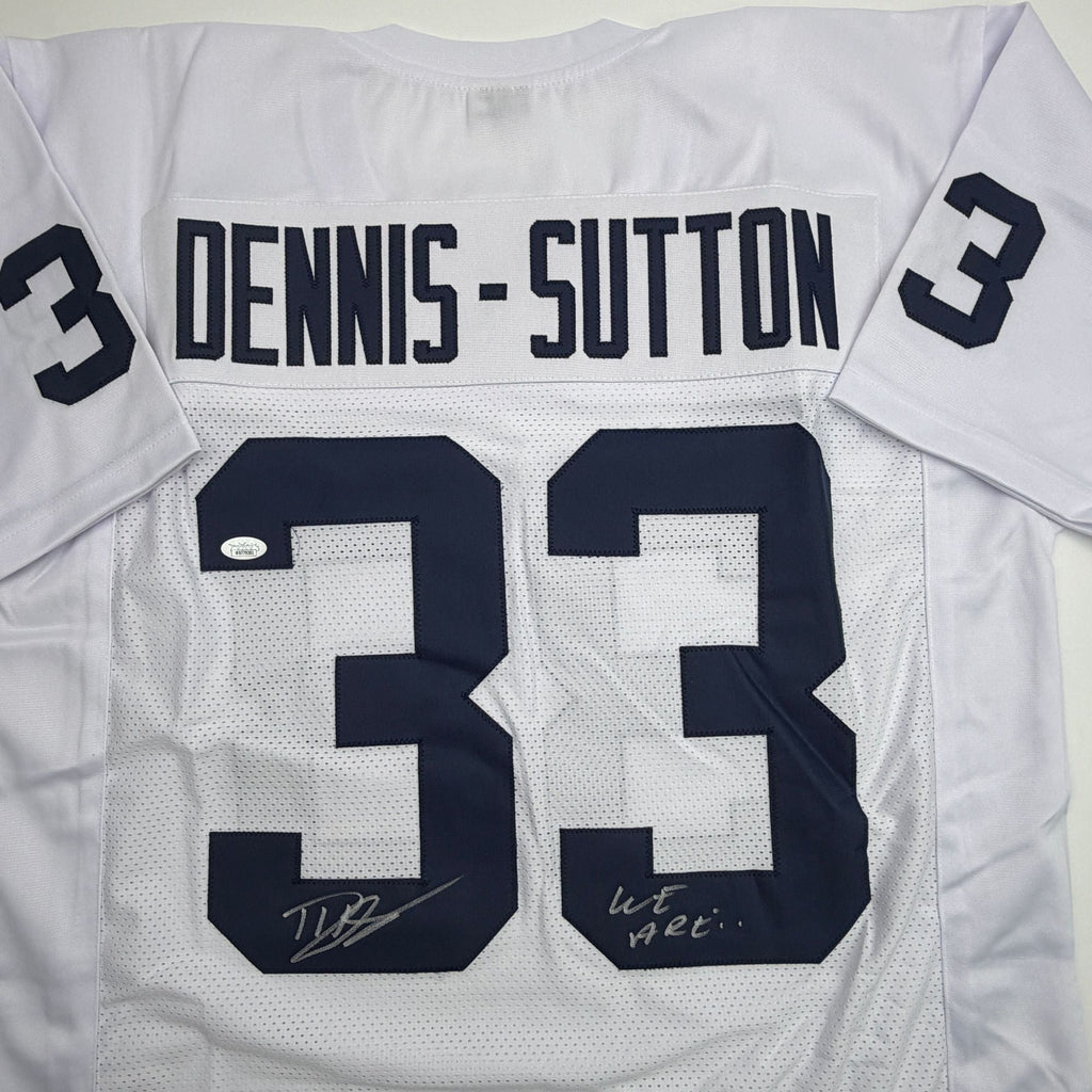 Autographed/Signed Dani Dennis-Sutton Penn State White College Football Jersey JSA COA