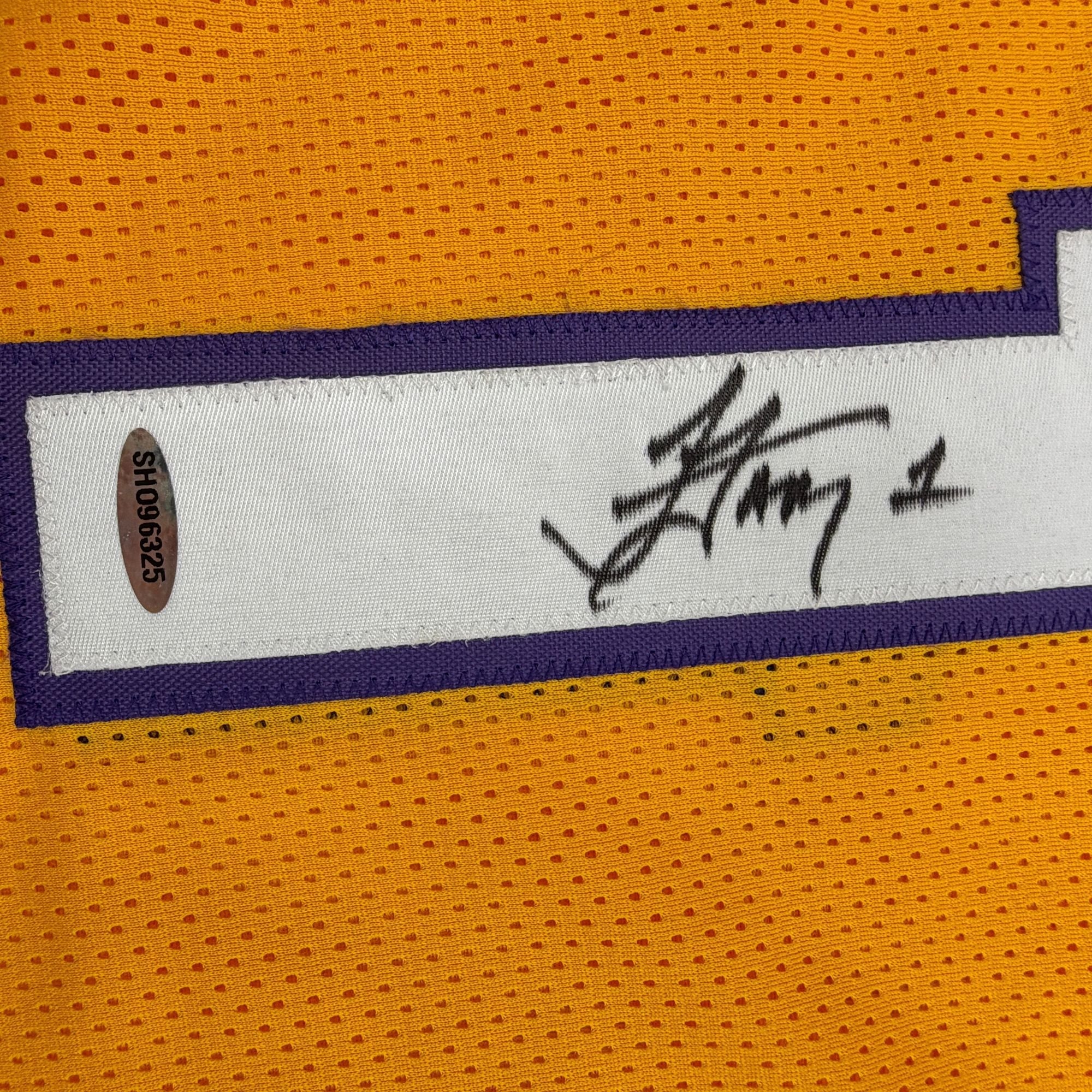 Autographed/Signed Jordan Farmar Los Angeles Yellow Basketball Jersey Upper Deck UDA COA