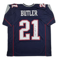 Autographed/Signed Malcolm Butler New England Blue Football Jersey JSA COA