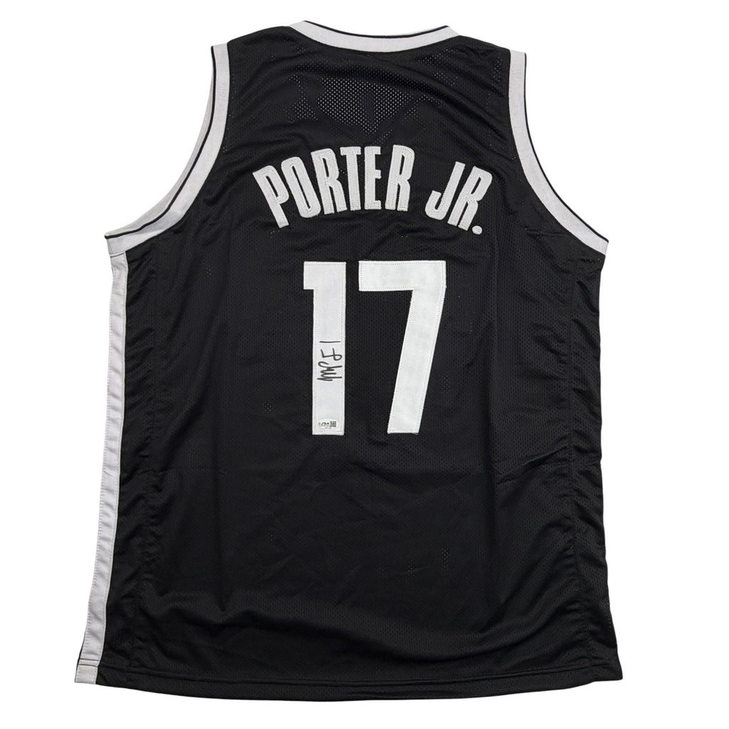 Autographed/Signed Michael Porter Jr Brooklyn Black Basketball Jersey JSA COA