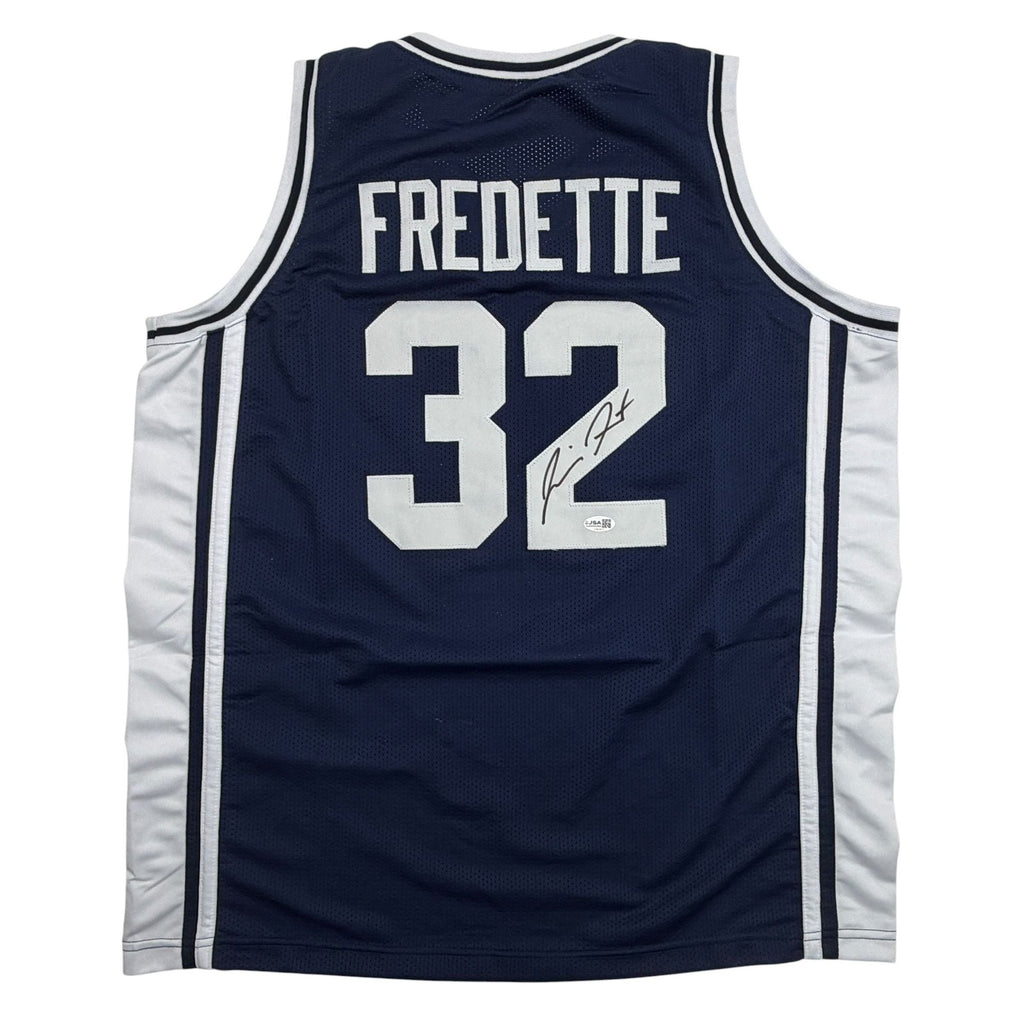 Autographed/Signed Jimmer Fredette BYU Blue College Basketball Jersey JSA COA