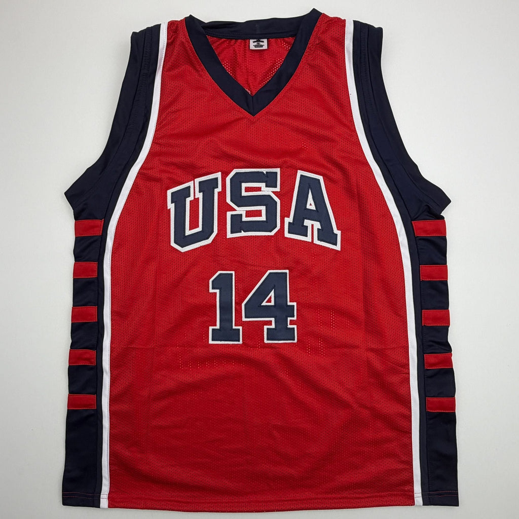 Autographed/Signed Lamar Odom United States USA Olympics Red Basketball Jersey JSA COA