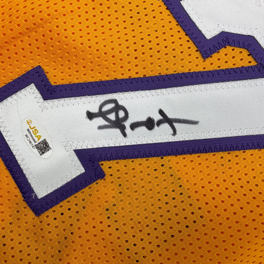 Autographed/Signed Lamar Odom Los Angeles Yellow Basketball Jersey JSA COA