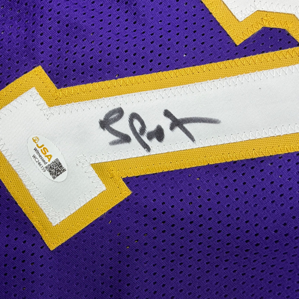 Autographed/Signed Lamar Odom Los Angeles Purple Basketball Jersey JSA COA