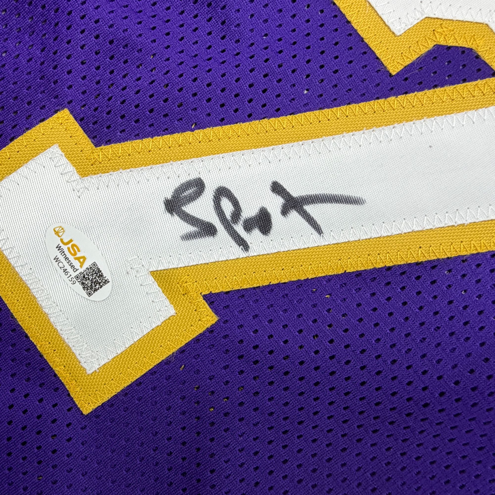 Autographed/Signed Lamar Odom Los Angeles Purple Basketball Jersey JSA COA