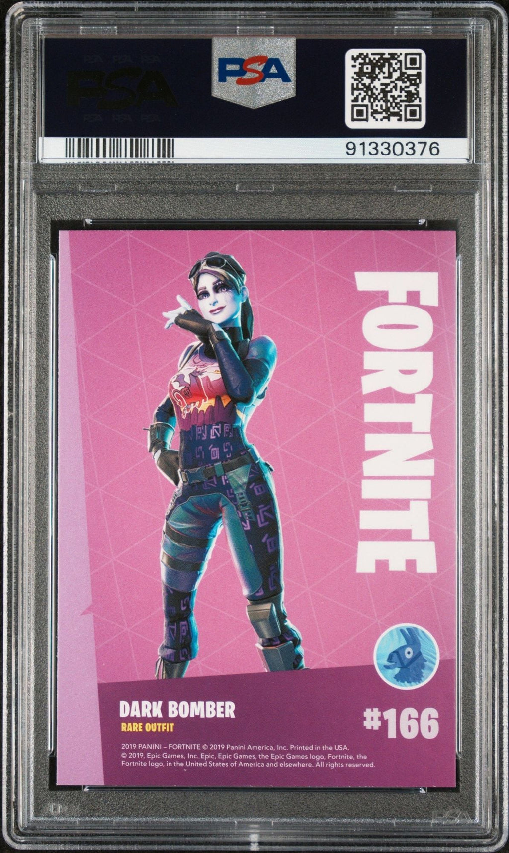Graded 2019 Panini Fortnite Dark Bomber #166 Trading Card PSA 10 Gem Mint