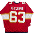Autographed/Signed Brad Marchand Florida Red Hockey Jersey JSA COA